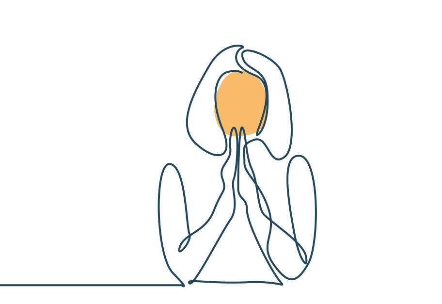 outline of a woman praying
